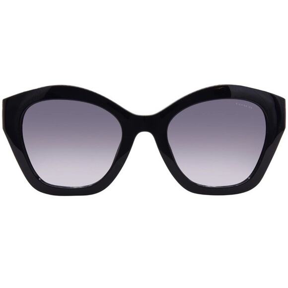 EUC Coach HC 8421U 50023C Black Plastic Sunglasses Grey Gradient Lens - Picture 2 of 12